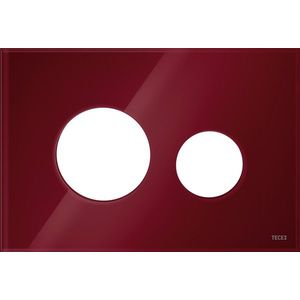 Tece Loop Voorkant Bedieningsplaat - Robijnrood Glas - Glas - Toiletten - Bedieningspanelen - 4027255021723
