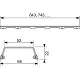 TECE 600982 drainline designrooster ""Steel II"" (gepolijst; nominale lengte: 90 cm; breedte: 6,6 cm) zilver