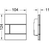 Urinoir bedieningsplaat tece square glas zwart 10,4x12,4 cm