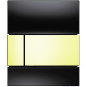 Tecesquare Urinoir-Bedieningsplaat Incl. Cartouche Glas Zwart, Toets Goud