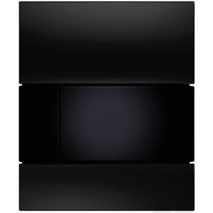 Urinoir bedieningsplaat tece square glas zwart 10,4x12,4 cm (met zwarte toetsen)