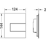 Urinoir Bedieningsplaat TECE Square Metaal RVS Geborsteld 12,4x14,4 cm