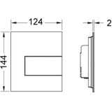 Urinoir Bedieningsplaat TECE Square Metaal Glanzend Chroom 12,4x14,4 cm