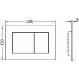 TECE Now bedieningsplaat voor WC (chroom mat, twee-hoeveelheidstechniek, bedienbaar van boven en voor) 9240402, grijs