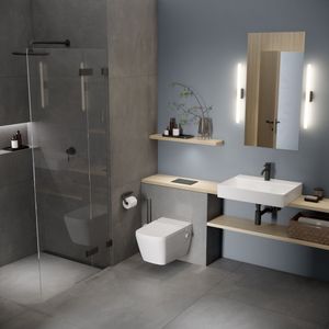 Tece TECEone - Wand-WC mit Bidetfunktion, für Kaltwasser, Rimless, weiß 9700201