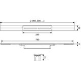 TECE drainprofiel doucheprofiel, 800 mm, geborsteld roestvrij staal 670800