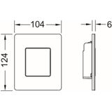 Urinoir Bedieningsplaat TECE Solid 10,4x12,4 cm Glanzend Chroom inclusief Cartouche