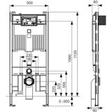 TECEprofil inbouwreservoir ondiep 112cm hoog frontbediening met Octa-II-spoelkast