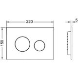 Tece spoelknop loop - spoelknop voor WC met tworzywa, wit przyciski chroom glans