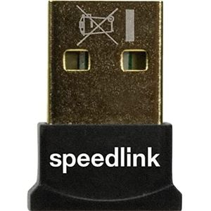 Speedlink VIAS Nano USB Bluetooth 5.0 adapter - draadloze gegevensuitwisseling met maximaal 3 Mbit/s, zwart