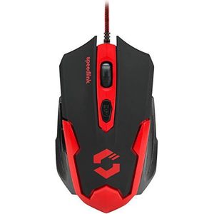 Speedlink XITO Gaming Mouse - 5-knops muis voor kantoor, thuiskantoor, met dpi swich tot 3200 dpi, rubberen oppervlak, antislip, voor pc, notebook, laptop, zwart-rood