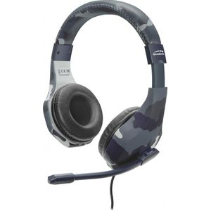 SpeedLink RAIDOR Over Ear headset Gamen Kabel Stereo Camouflage wit Afstandsbediening, Volumeregeling, Microfoon uitschakelbaar (mute)