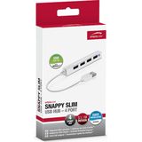 Speedlink Snappy Slim - USB Hub - USB-A naar 4x USB-A - Wit