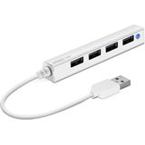 Speedlink Snappy Slim - USB Hub - USB-A naar 4x USB-A - Wit