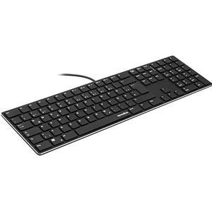 SPEEDLINK Riva Scissor – edles Metall Gehäuse, leise Tastatur flache Tasten, PC Tastatur mit Kabel USB, langlebige Scissor-Switches, kabelgebunden, deutsches Layout QWERTZ, schwarz