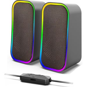 Speedlink Token Bluetooth - PC luidspreker voor computer, gaming luidspreker boxen, 3,5 mm jack en Bluetooth, 6 RGB-verlichtingsmodi, 12 W, voor laptop, tablet, smartphone, zwart