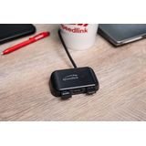 Speedlink - SNAPPY EVO - USB-hub - Zwart - 4-poorts met 3x USB-A en 1x USB-C, Gegevensoverdracht tot 5 Gbit/s