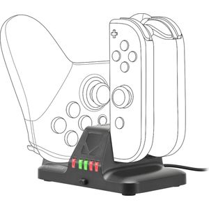 Speedlink Viervoudige multi-lader (Switch), Accessoires voor spelcomputers, Zwart
