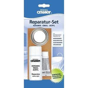 Cramer - Reparatieset - Wit - Voor Badkuipen Douchebakken en Wastafels - Professionele Oplossing voor Impactschade en Afschilfering