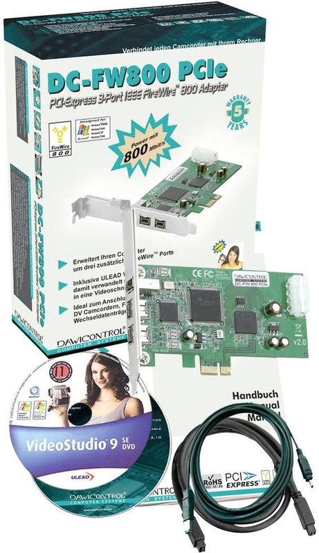 Dawicontrol - FW800 - Controller - Inclusief FireWire-kabel - Ulead Studio