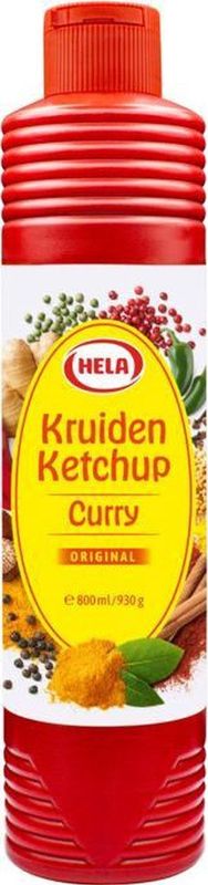 Hela curry kruiden ketchup original 800 ml