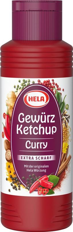 Hela - Kruidenketchup Curry - extra heet - 300 ml - Doos 6 fles