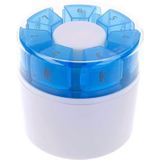 Pillendoosje - Blauw/Wit/Transparant - Kunststof - Met Tabletverdeler