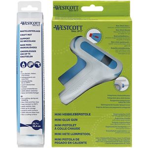 Westcott lijmpistool - set met lijmstiften en knutselmat - AC-E16758-B