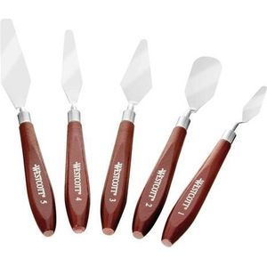 Westcott - E-40200 - Schilderspatelset - Bruin/Zilver - Roestvrij Staal - 5 Stuks