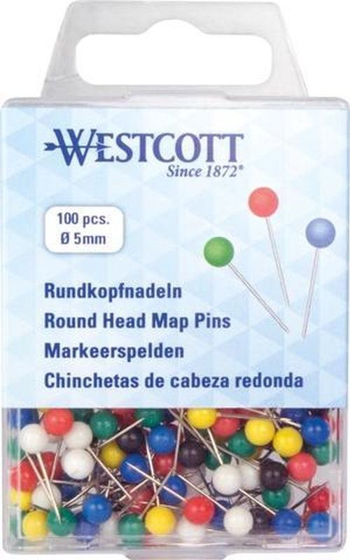Westcott markeerspelden - Ø5mm x 16mm - assorti kleuren - 100 stuks - AC-E10500