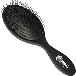 Clauss Wash & Brush Haarborstel voor lang haar, paddle brush met luchtkussen en flexibele nylon borstelharen, mat, zwart, 70 g