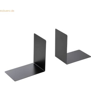 Westcott boekensteun - metaal - 90 x 140 x 140 mm - zwart - 2 stuks - AC-E10244