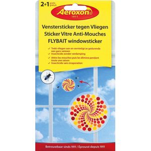 Aeroxon - Flybait Windowsticker met insecticide - Spiraalmotief - Insectenbestrijding - 3 stuks