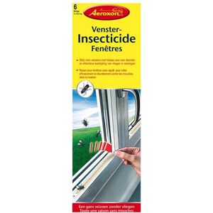 Aeroxon - Vliegen-Dood-Venstersticker met insecticide - Insectenbestrijding - Geurloos en makkelijk verwijderbaar - 6 stuks