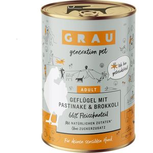 GRAU - het origineel - Natvoer voor katten - Kip met wortel en kattenkruid, 6 st. (6 x 400 g