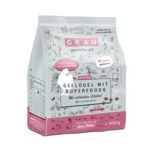 GRAU Het origineel droogvoer voor katten, kittens, gevogelte met superfood, 1 verpakking (1 x 400 g), glutenvrij, kittens