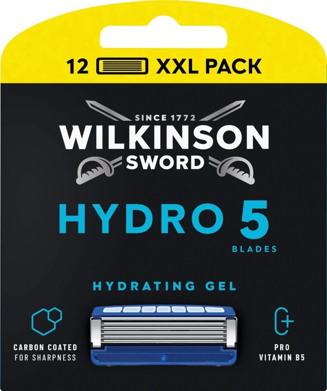 Wilkinson Sword - Hydro 5 - Scheermesvullingen - 12 Navulbare - Koolstofgecoat 5 Mesjes