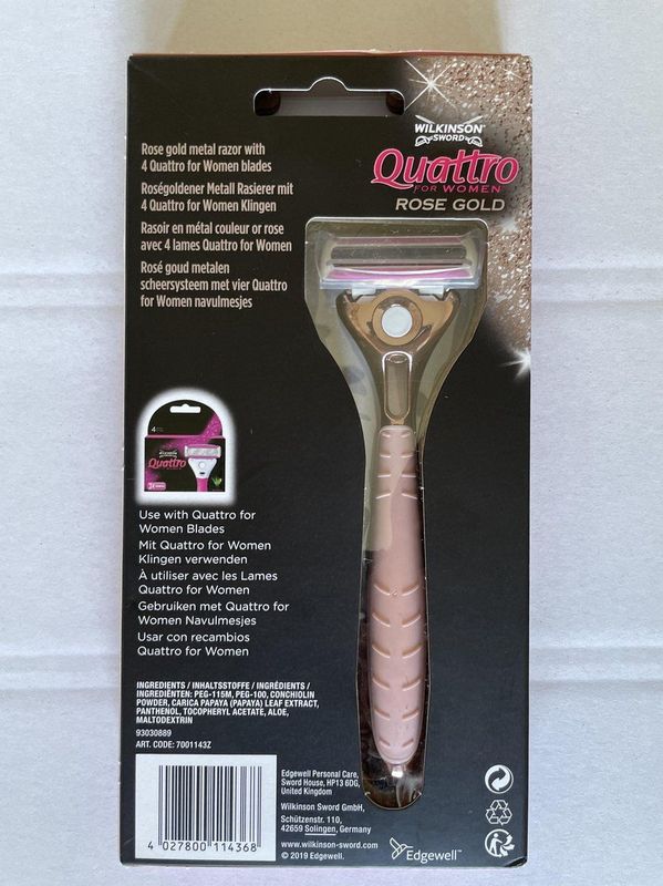 Wilkinson Sword Quattro for Women Scheerapparaat - Rose Gold - Met Vervangbare Scheermesjes 4st