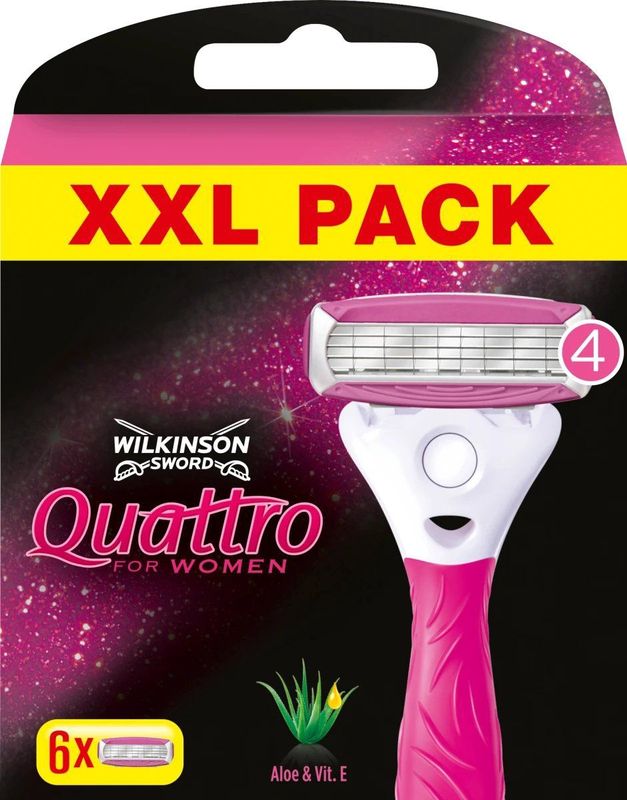 Wilkinson Sword Quattro for Women - Vervangende Opzetstuk - 6 st - Scheermesjes