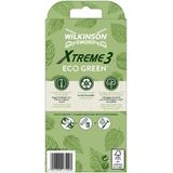 Wilkinson Sword Xtreme 3 Eco Green X 4 Wegwerpscheerapparaat voor heren, milieuvriendelijk en recyclebaar, 70 g