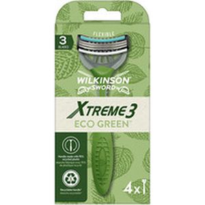 Wilkinson Sword - Xtreme 3 Eco Green X 4 â€“ milieuvriendelijk en recyclebaar scheerapparaat voor heren â€“ 70 g