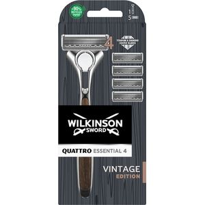 Wilkinson Sword Quattro Essentials 4 Vintage Scheerapparaat + Vervangende Bladen 4st. 1 st