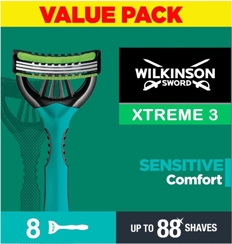Wilkinson Sword - Xtreme 3 Sensitive Comfort - Wegwerp Scheermessen - 8 st