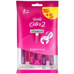 Wilkinson - Intuition Extra 2 - Wegwerpmesjes - 15 Stuks - Aloë Vera Glijstrip