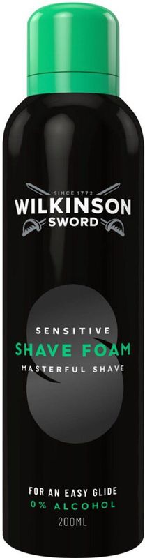 Wilkinson - Sensitive Shave Foam - 200 ml - Zonder Alcohol - 90% Natuurlijke Ingrediënten
