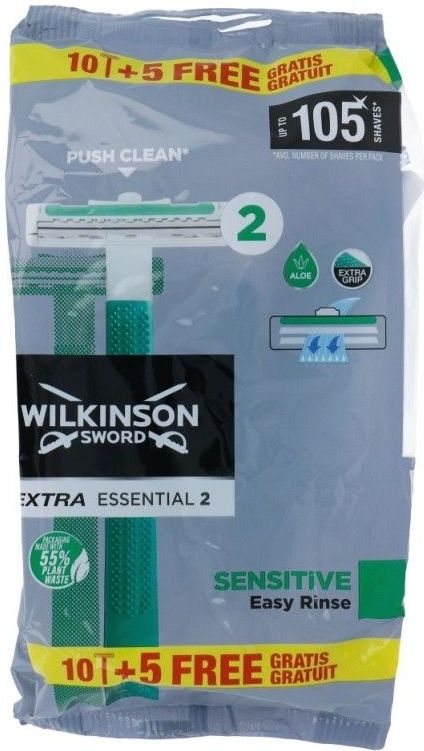 Wilkinson Wegwerpscheermesjes Extra 2 Sensitive - 15 Stuks