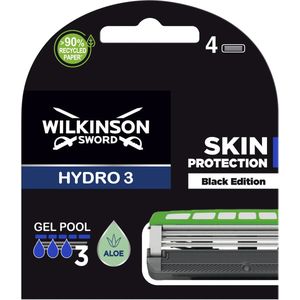 Wilkinson Sword Hydro3 Skin Protection Black Edition Vervangende Opzetstuk 4 st