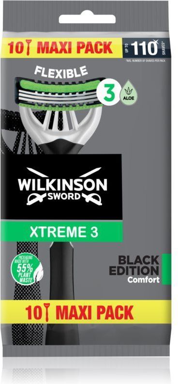 Wilkinson Sword - Xtreme 3 Black Edition - Wegwerp Scheermessen - 10 st