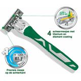 Wilkinson - Quattro Essential 4 - Wegwerpscheermesjes - 4 Stuks - Titanium-gecoate Mesjes