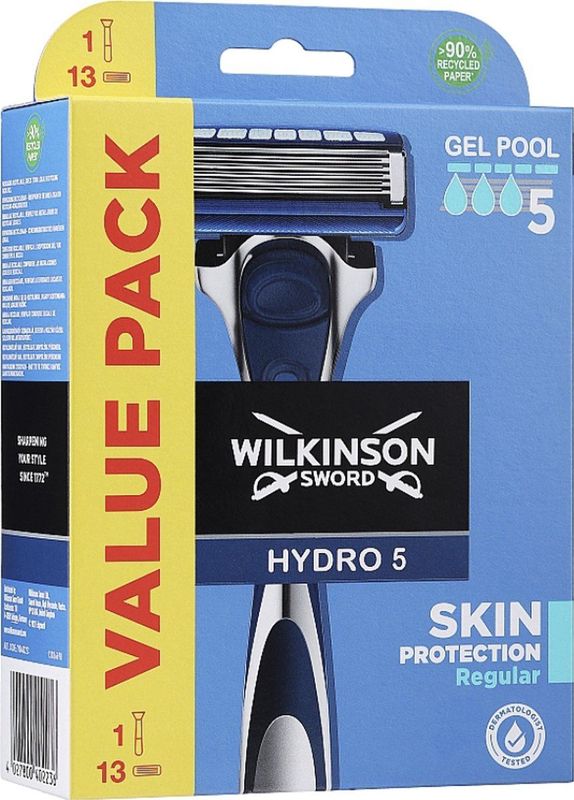 Wilkinson - Hydro 5 - Scheerset - Inclusief 13 Navulmesjes - Ergonomisch Handvat
